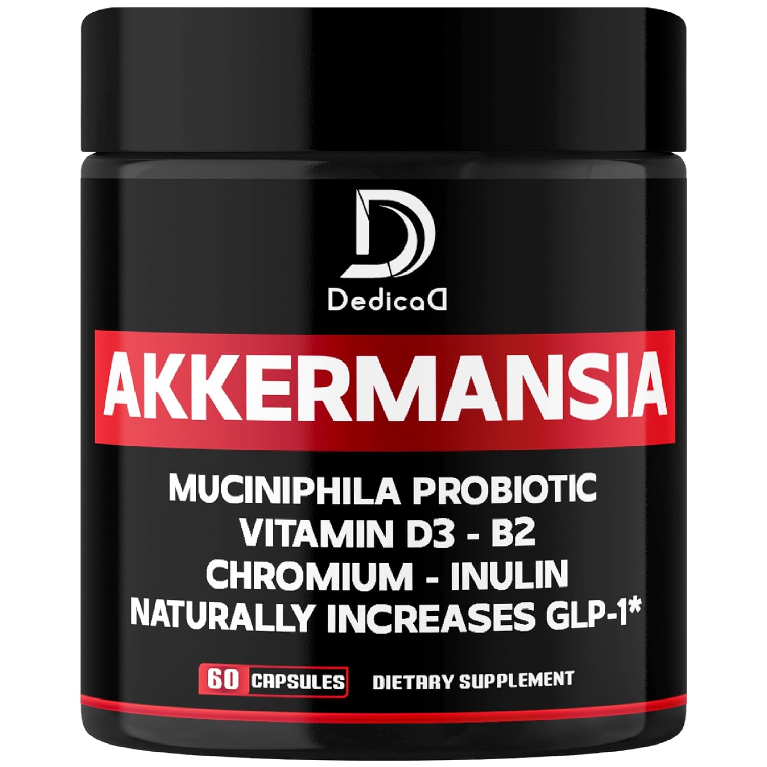 Akkermansia Probiotic: Aumente o GLP-1 com Inulina, Bacillus Coagulans e Lactobacillus Acidophilus - 60 Cápsulas para 60 Dias de Suplementação