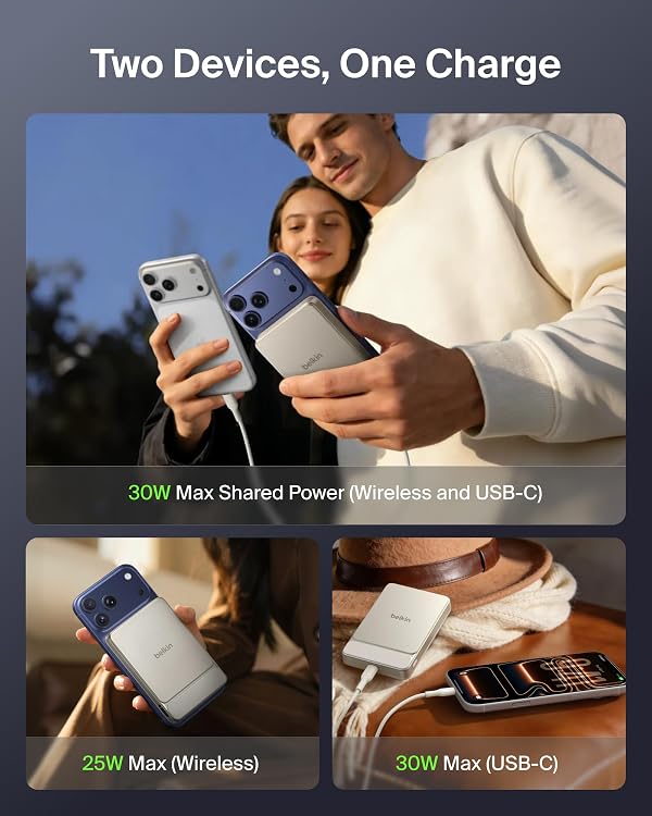 Belkin 10000mAh Qi2 25W Slim Portable Charger Power Bank with USB C Cable by Belkin - Image 6
