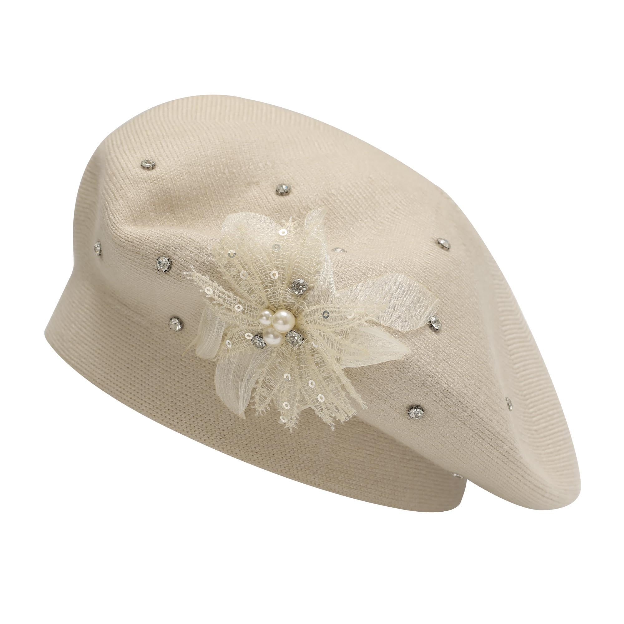 ZLYC Damski francuski beret kapelusz, dwustronny jednolity kolor kaszmir mozaika ciepły beret czapka dla dziewcząt