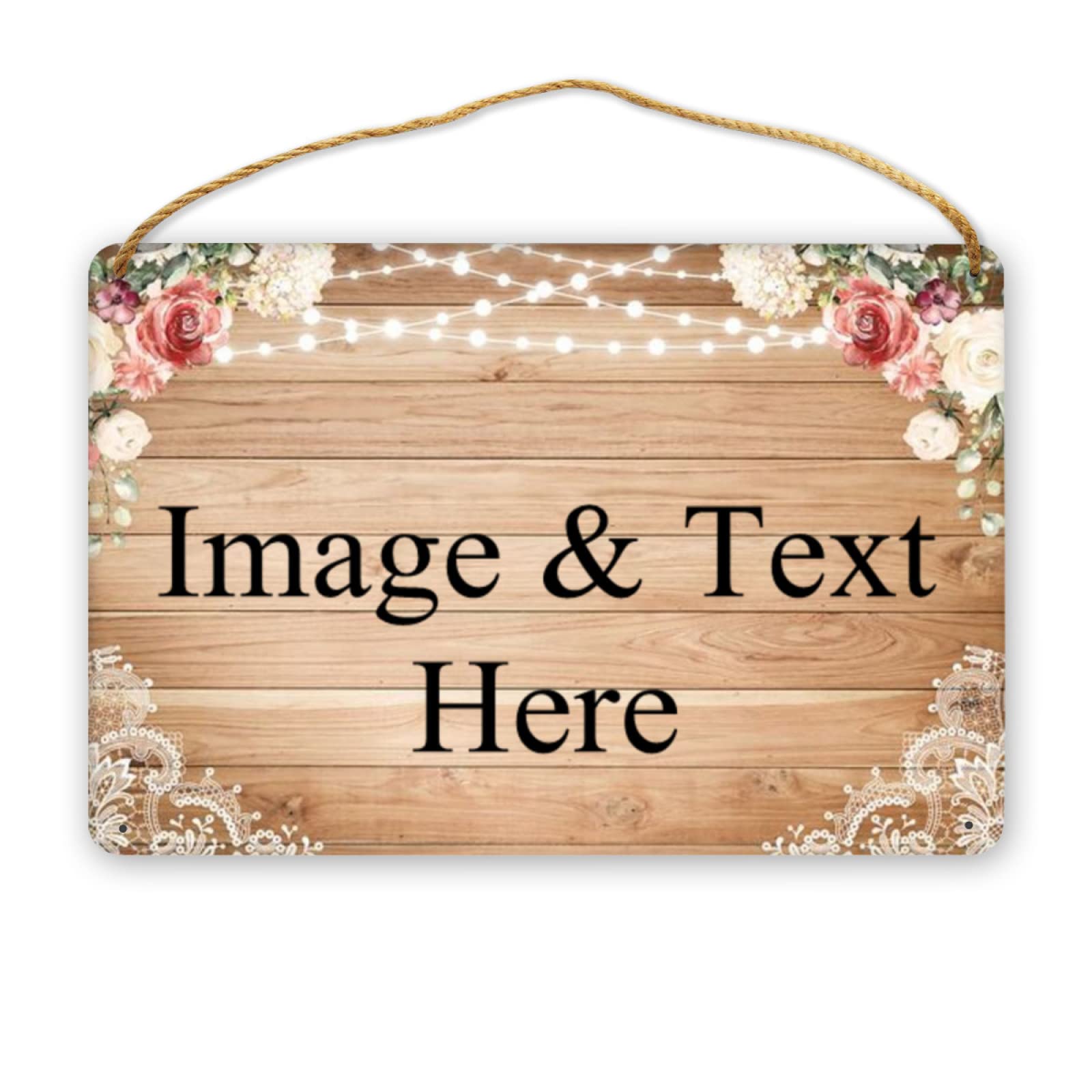 Djngn As Pic-10 Custom Board Hanging Wooden Sign, Design Your Welcome Sign, Custom Wall Plaque, House Wooden Sign For Garden Yard Home Farmhouse