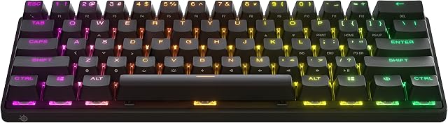 SteelSeries Apex Pro Mini - Mechanical Gaming Keyboard  Worlds Fastest Keyboard  Adjustable Actuation  Compact 60% Form Factor  American (QWERTY) Layout