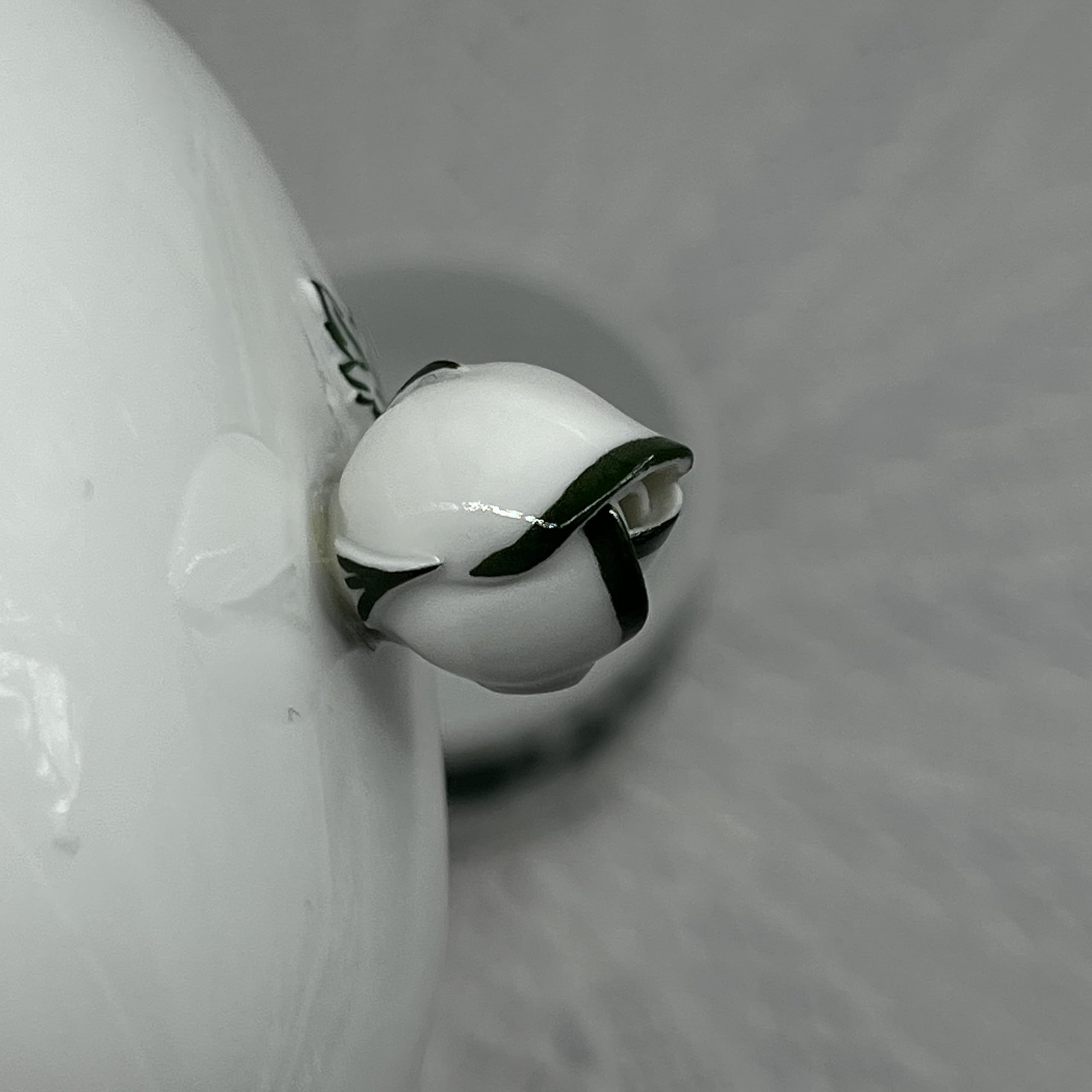 Generisch Sucrier en porcelaine motif feuilles de vigne avec couvercle avec bord blanc fabriqué et peint à la main en Meissen 5 cm de haut et 8 cm de large