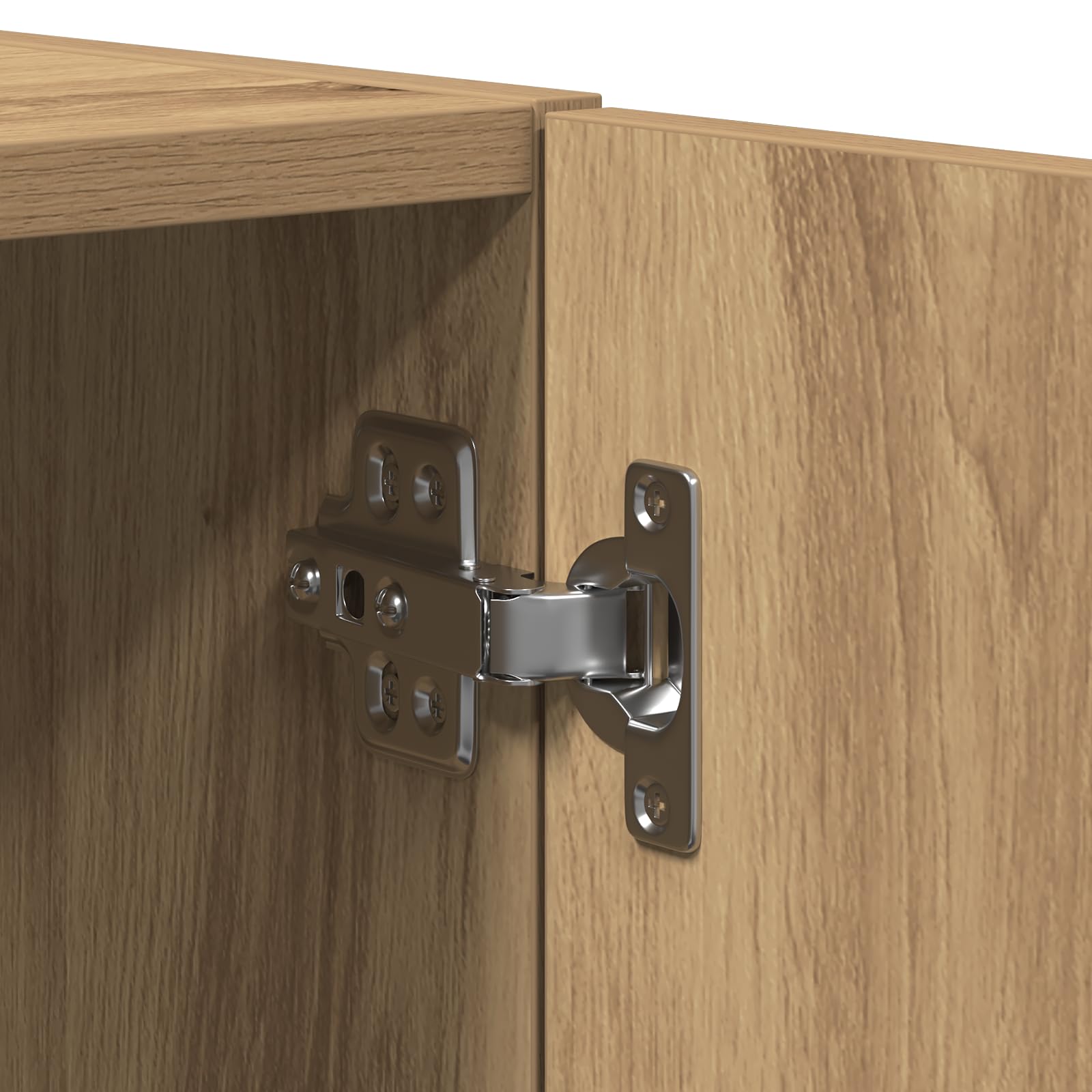Armadietto da parete rustico in rovere Artisan, 70 x 42,5 x 40 cm, in legno e rovere massiccio, elegante armadio buffet con ampio scomparto per utensili da cucina, robusto
