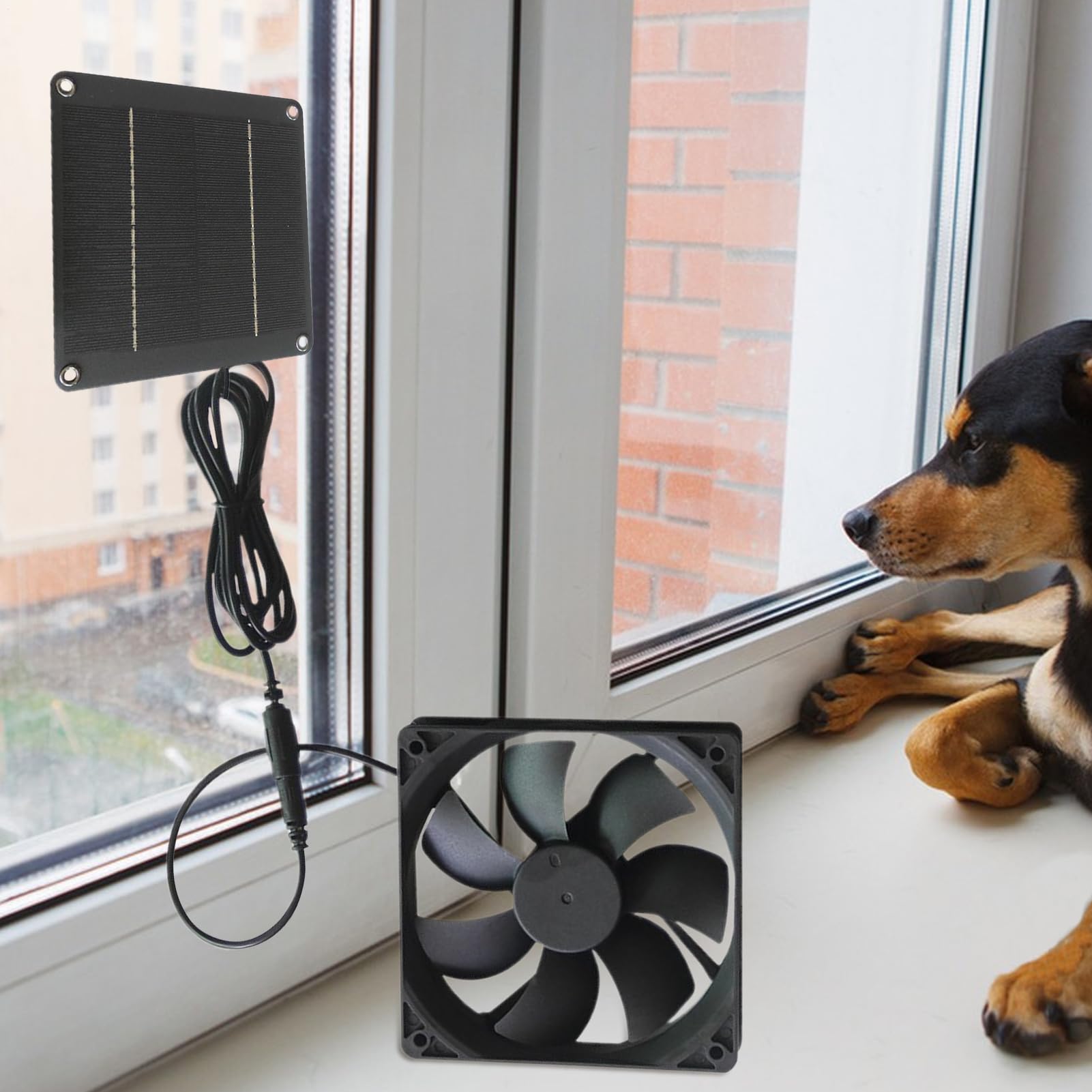 Ventilatore Di Scarico Solare 20W Impermeabile - Ventilatore Solare per Capanno - Portatile per Pollaio Garage Gazebo Soffitto Tetto Cucce Capanno Area Animali