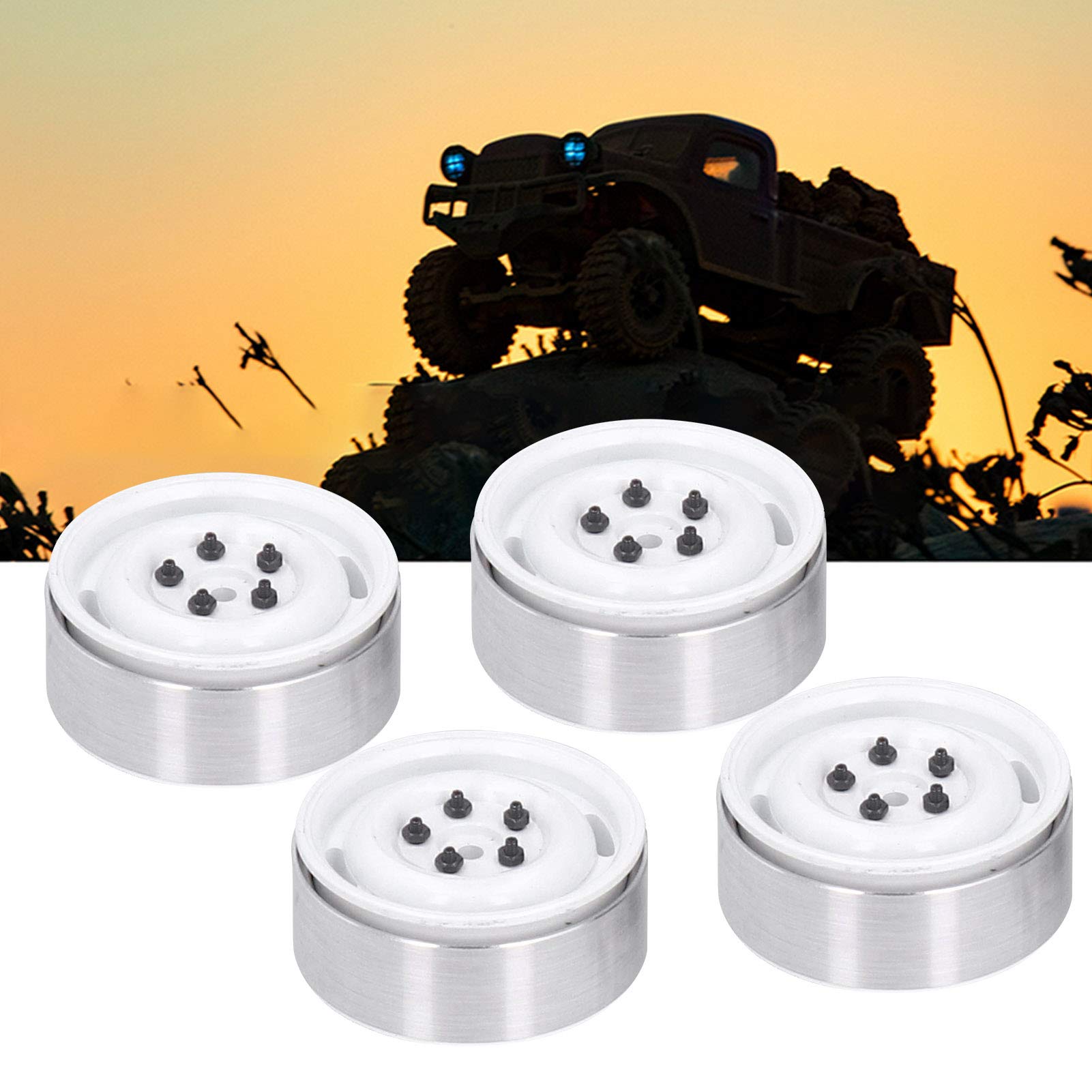 4 szt. CNC metalowa piasta koła RC do gąsienicy SCX10 1/10 RC
