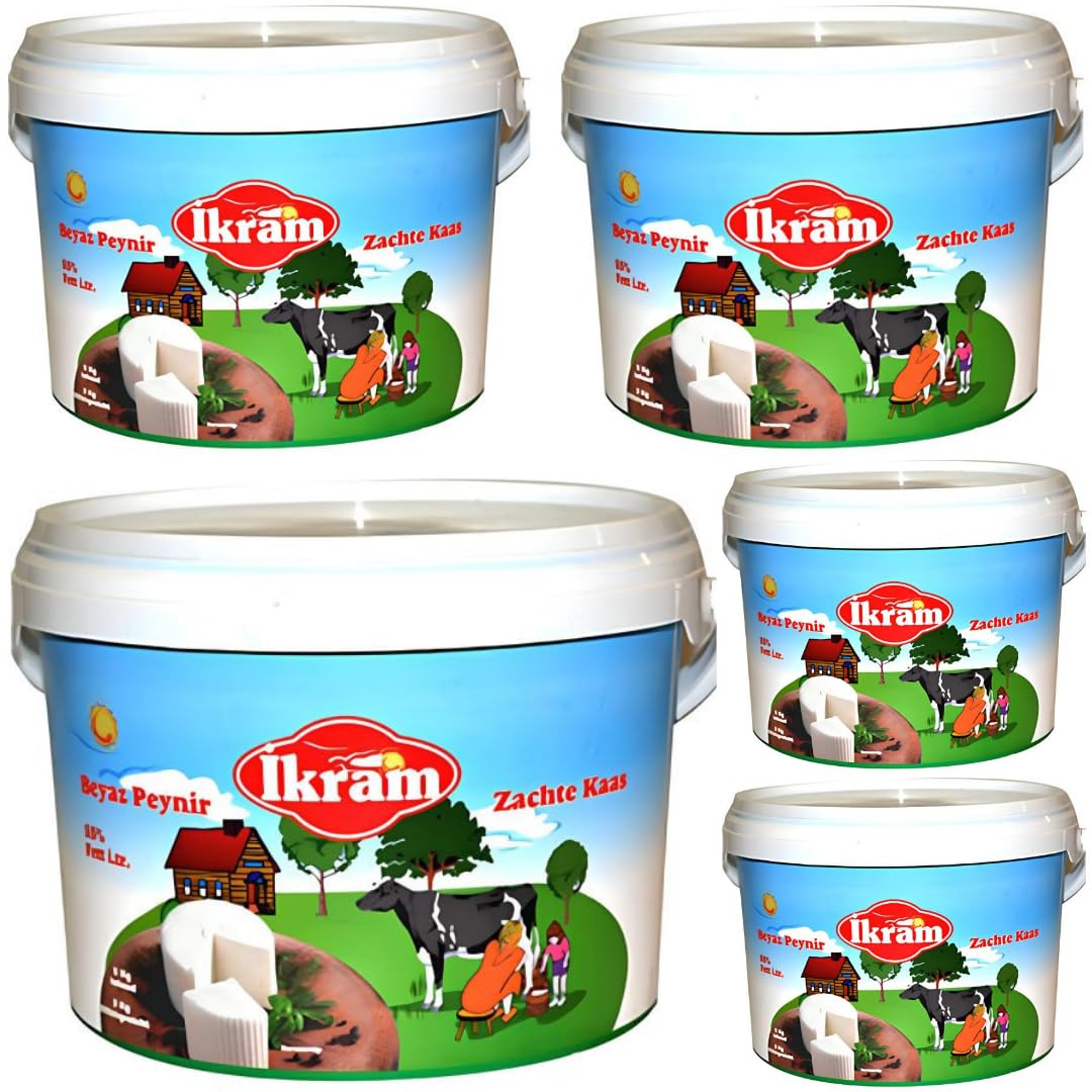 İkram Feta Kass Queso Blanco 55% Grasa 2000 Gramos x 5 Caja con Carpeta de comestibles