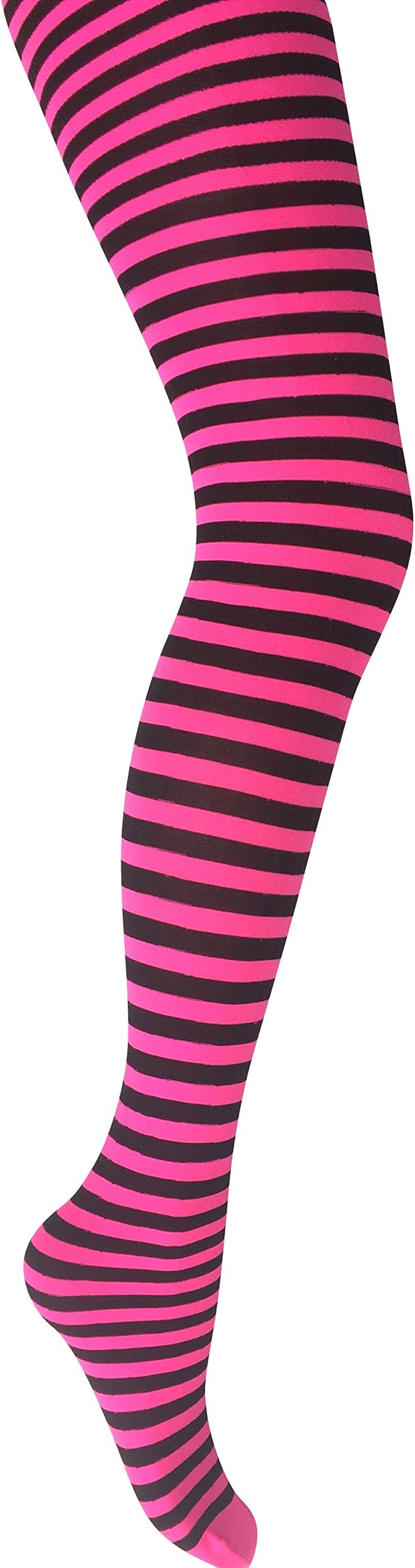MYSASIGirls Striped Tights – Soft & Stretchy – Ages 6–14 – Perfect for School, Dance, Everyday Wear & Halloween - Kids Striped Machine washable tights - Halloween and party tights for kids
