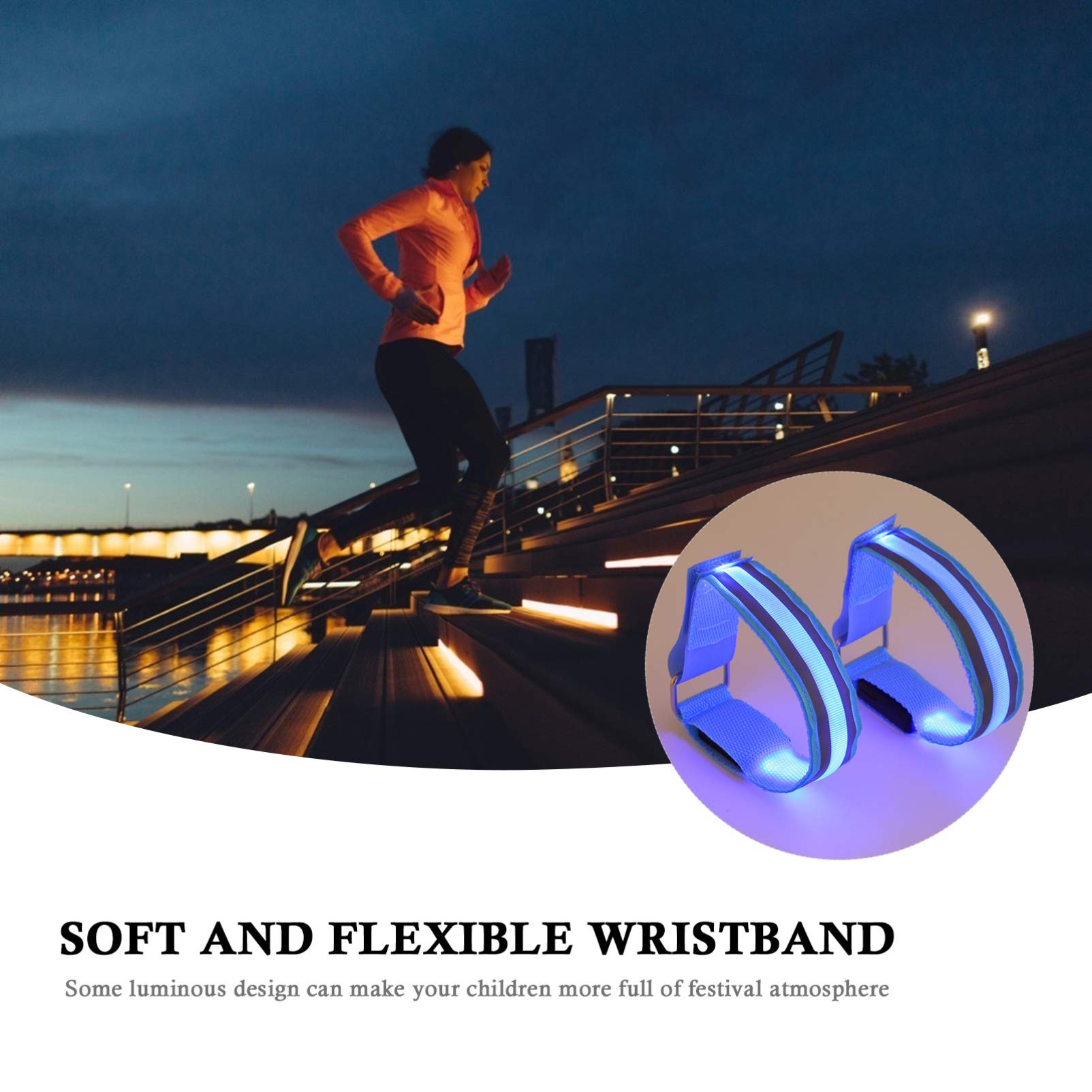 Kisangel 3sets Material Reflektierende Lauf Armband Beleuchtet Blinkende Arm Armband 2 Stücke * 3