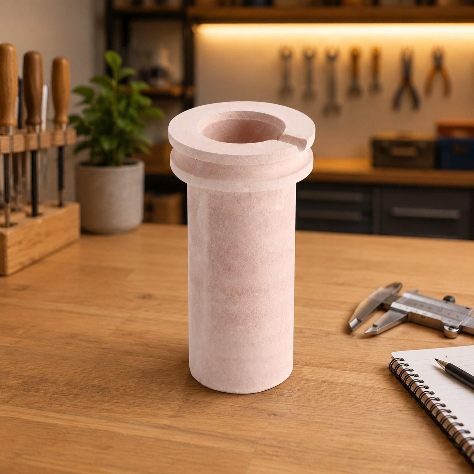 Keramischer Tiegel für Metallguss, Metallschmelz Und Raffinationsgefäß, Schmuckwerkzeug, Temperaturschockbeständiges Utensil, 2 Kg, 14.6 cm X 5.5 cm