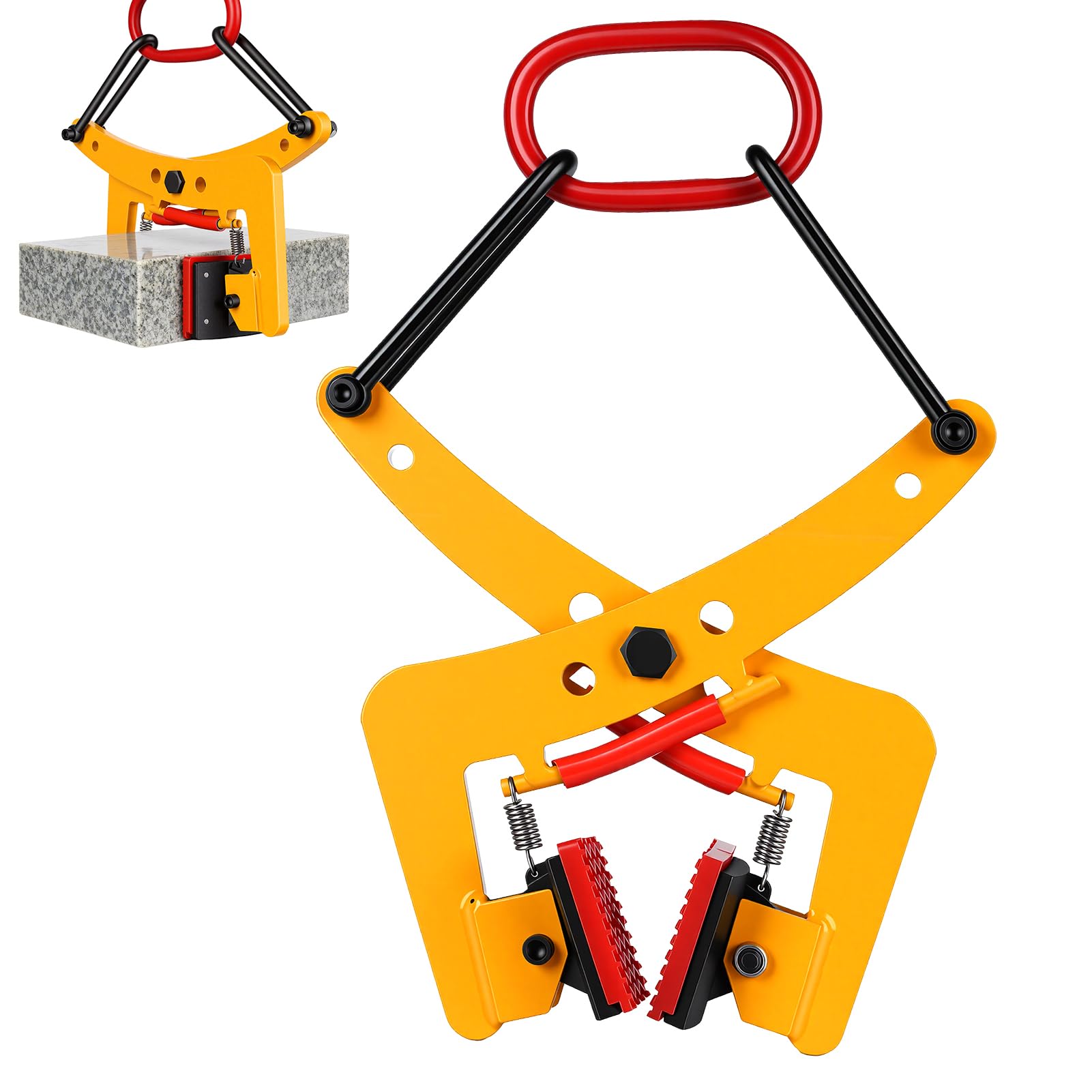 Plattenheber, Pflastersteinheber, 350kg Hebezange Bordstein Steingreifer Versetzzange Bordsteinträger Treppenstufenzange Pflasterzange Steinklemme Zange Werkzeug Einstellbare 5-15 CM