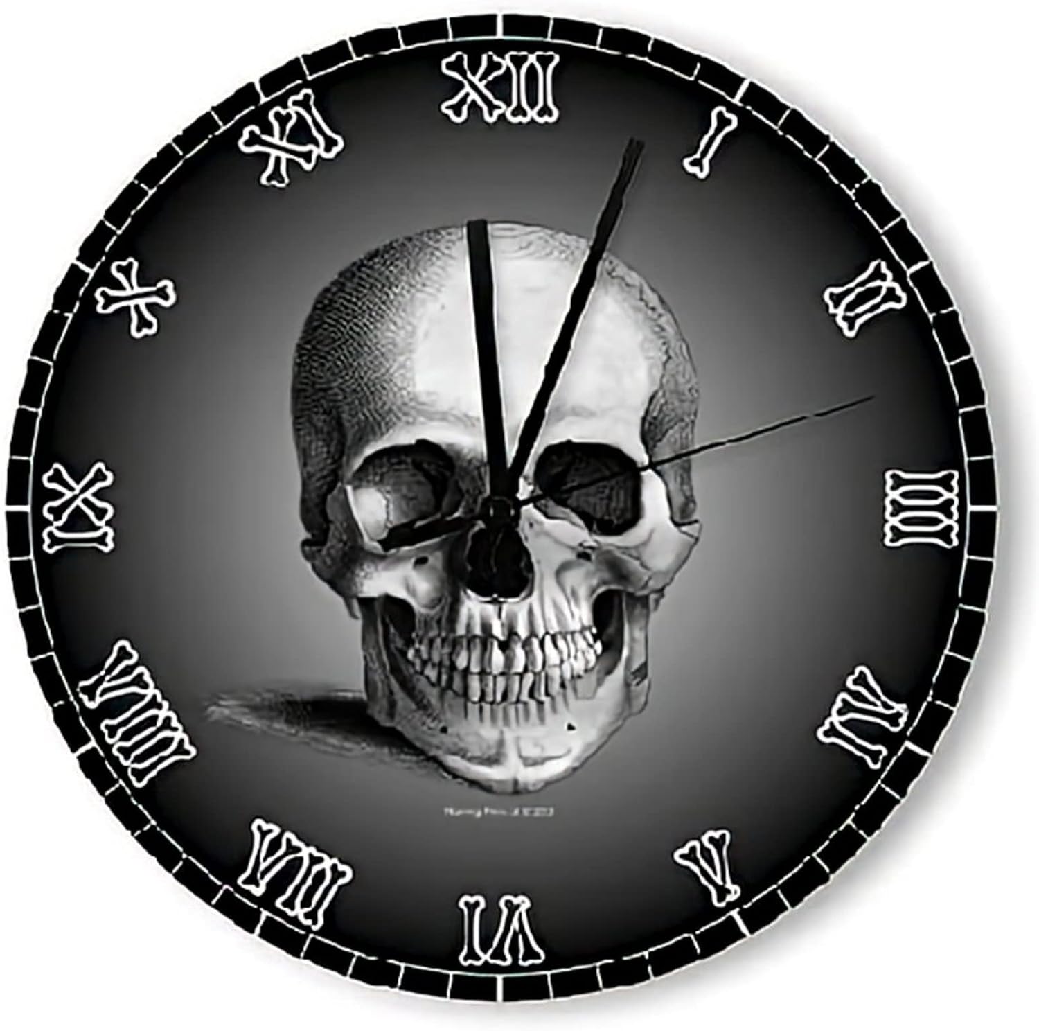 Skull Bones Skeleton Wall Clock Rustic Chic Style Clock