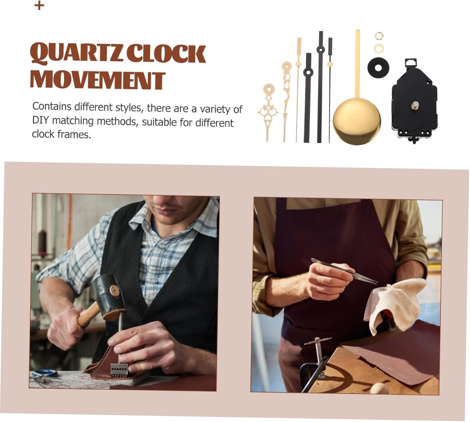 Hemoton 3sets Pendulum Clock Movement Replacement Mechanism Pendulum and Clock Hands for Home Decor