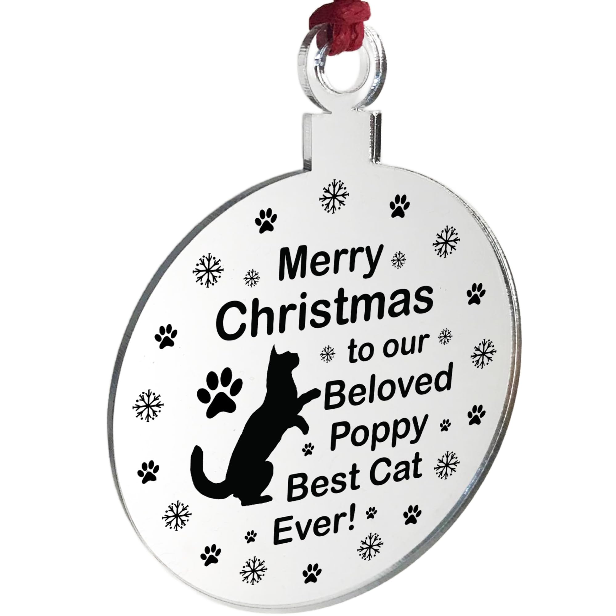 Cat Bauble Personalised Christmas Tree Decoration 1st Christmas With Cat Kitten