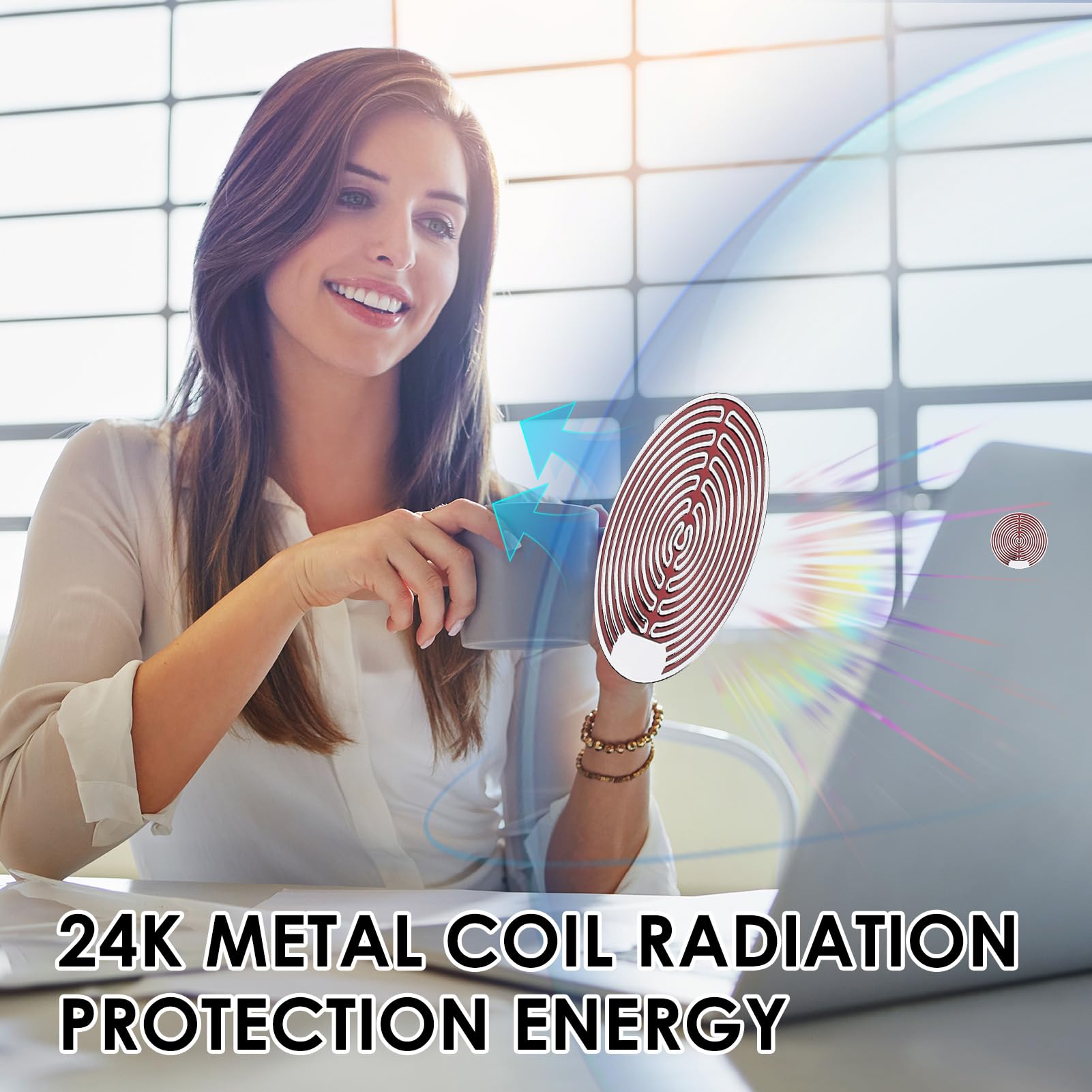 Pack da 2 Adesivi Anti-Radiazione per Cellulari, EMF Bloccanti Radiazioni per Cellulare Protezione Avanzata, 2,6cm Diametro, Universali per Telefoni Cellulari Computer Laptop Dispositivi Elettronici