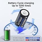 Batteries D rechargeables Ni-MH 1.2V 8000mAh Pile de batterie de taille D avec boîtier de rangement, paquet de 6