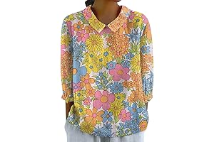 Cotton Linen Women's 2024 3/4 Sleeve Batwing Top