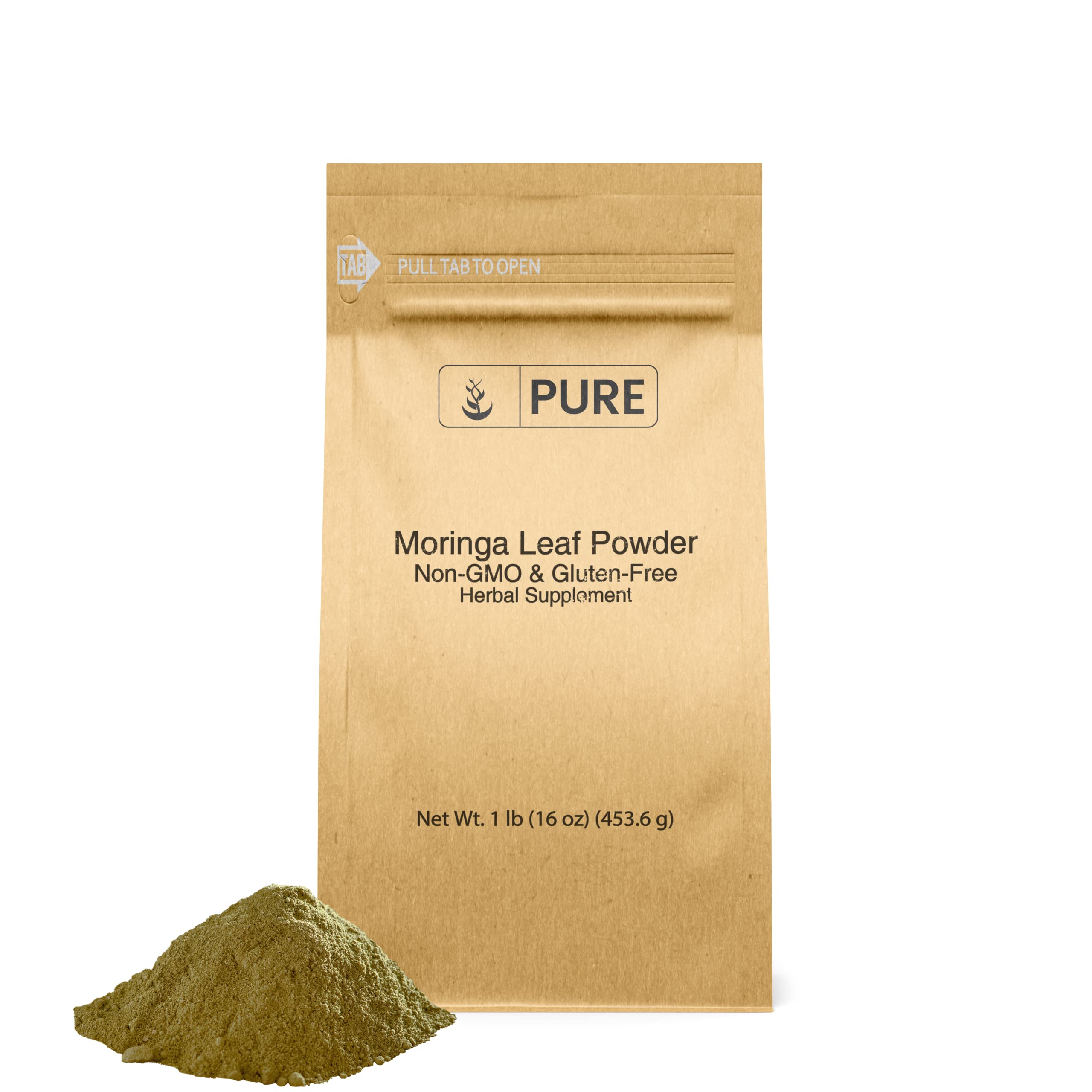 PURE ORIGINAL INGREDIENTS Moringa (1lb) Moringa Oleifera Leaf Extract, Natural Herbal Supplement
