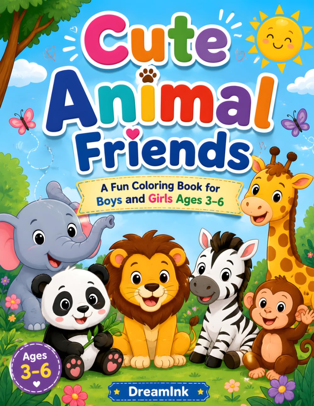 Cute Animal Friends: A Fun Coloring Book for Boys and Girls Ages 3–6