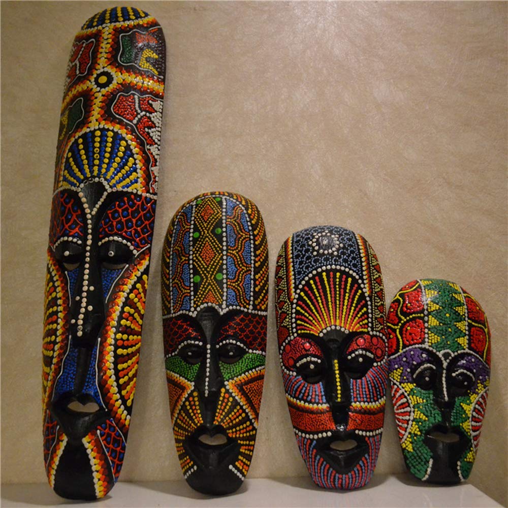 Masque Africain Sculpté Main En Bois - Art Tribal Du Cameroun - Décoration Murale Unique - Neuf