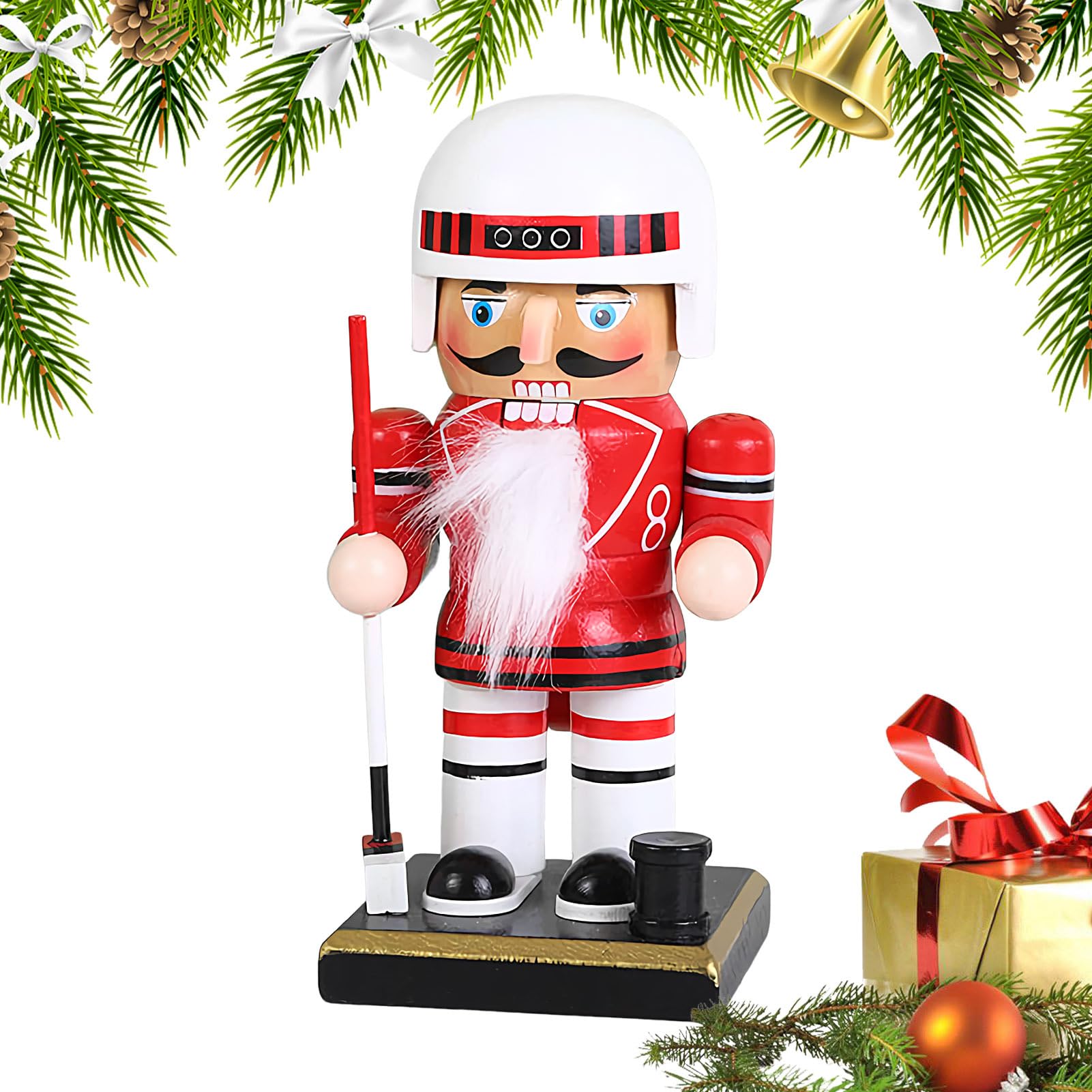 Casse-noisette en bois de baseball 15 cm pour decoration festive