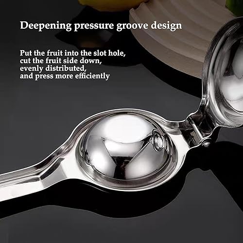 Miniatura 4 de Prensa de limón, acero inoxidable 304 de grado alimenticio, prensa de la mano exprimidor de cítricos, exprimidor de jugo de limón, resistencia a la