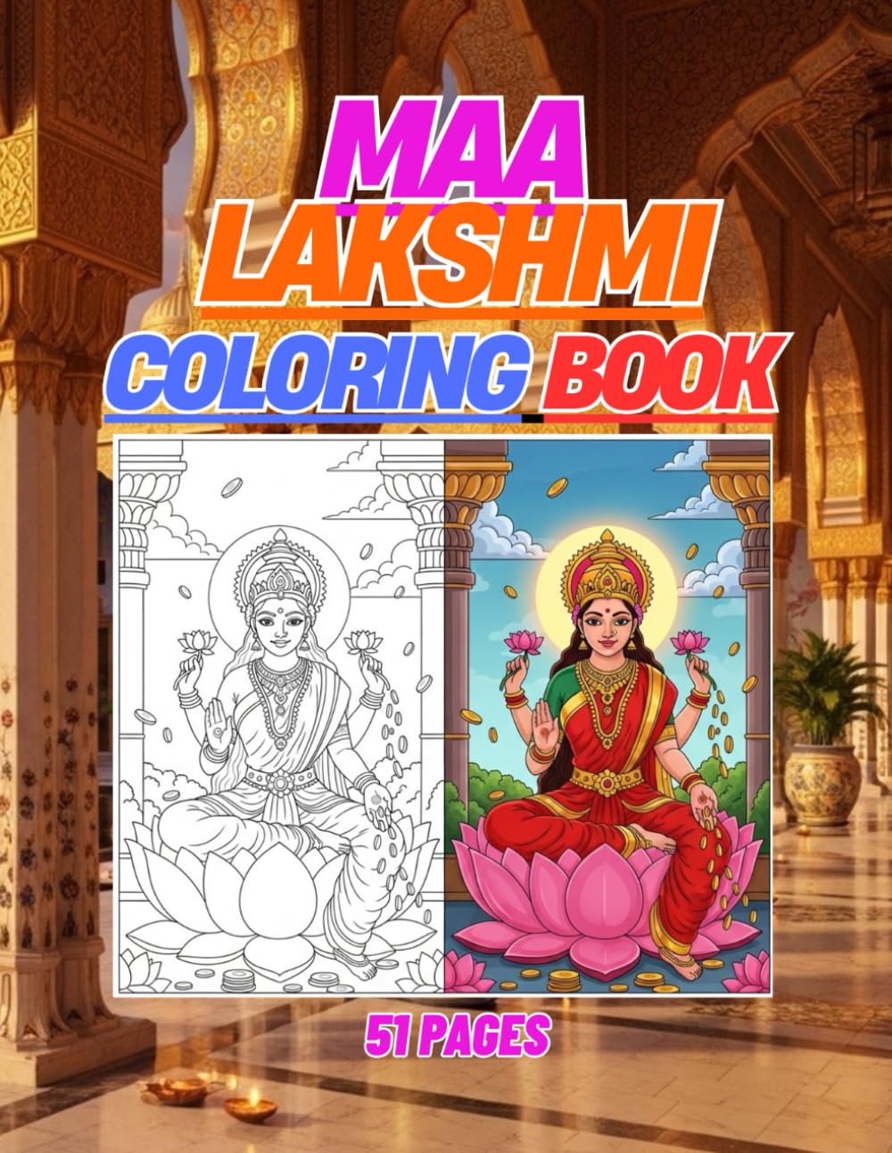 Maa Lakshmi Coloring Book for Kids: The Goddess of Wealth and Prosperity Fun Activity Book with Beautiful Divine Illustrations for Children (Adi Shakti Kala Lok)