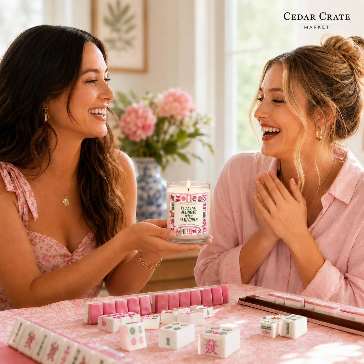 Cadeaux amusants de Mahjong pour femme – Cadeaux et accessoires de Mahjongg, cadeau de soirée de jeu de Mahjong pour groupe et amis, bougie de Mahjong – Cire de soja de 382,7 g, combustion de plus de