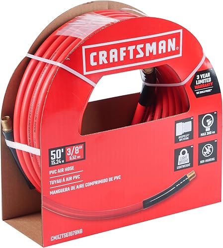 Miniatura 7 de Craftsman Manguera de aire de PVC de 50 pies de largo x 38 pulgadas de diámetro CMXZTSG1078NB