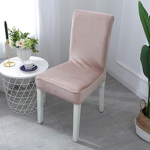 Miniatura 10 de Juego de 6 fundas para sillas de comedor, de terciopelo suave, extraíbles, lujosas, gruesas, para comedor, hotel, ceremonia (vino tinto 6)