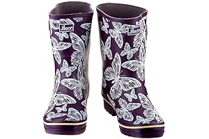 Jileon Mid Calf Rain Boots - Half Height Waterproof Durable Extra Wide Calf Rain Boots