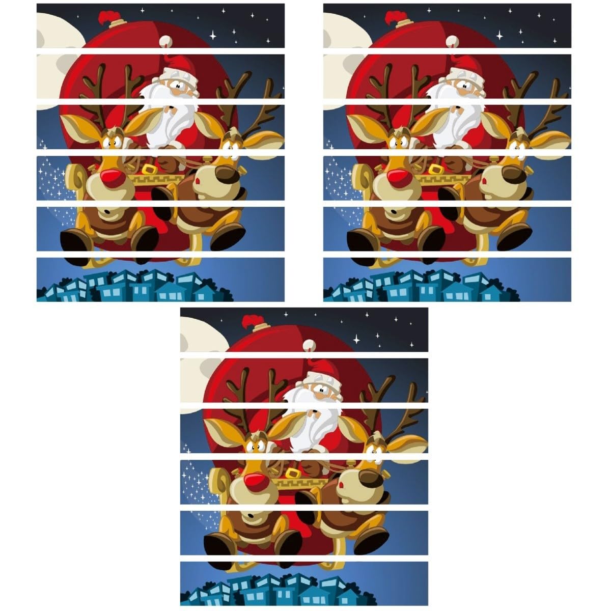 Angoily 3 Pièces Autocollants De Voiture De Cerf De Noël Autocollants D'escalier Auto-adhésifs Escalier Stickers Décalque Noël