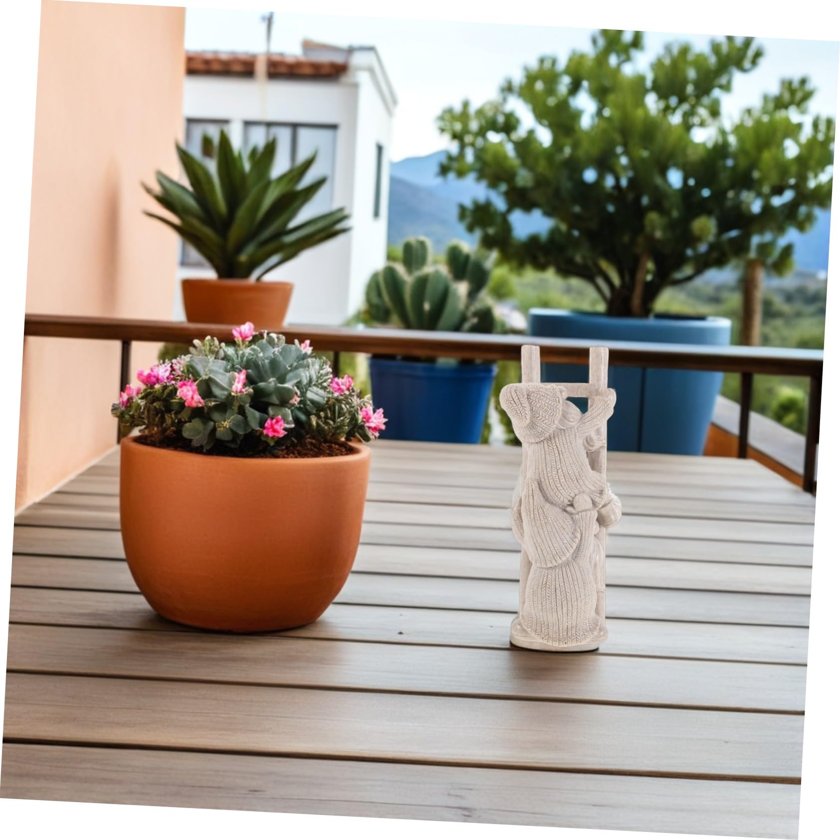 Toyvian Statue GNOME Grimpant Résine Figurine GNOME De Jardin Décoration De Noël pour Extérieur pour Jardin