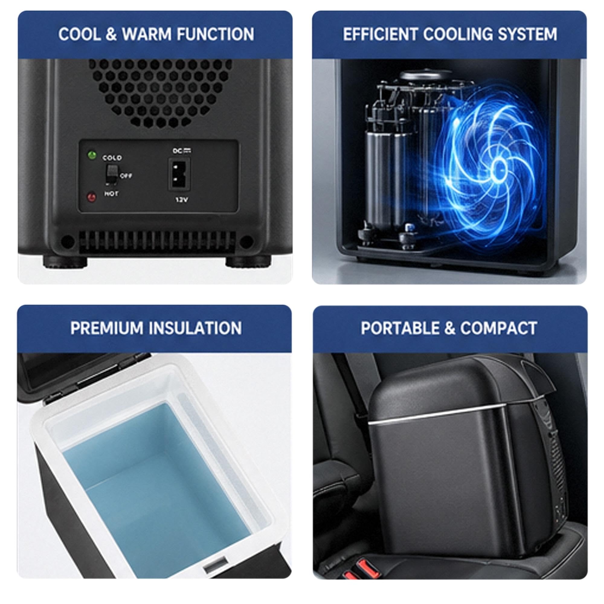 Mini Frigo Portatile 7.5L, Raffredda e Riscalda 12V 220V per Auto e Casa