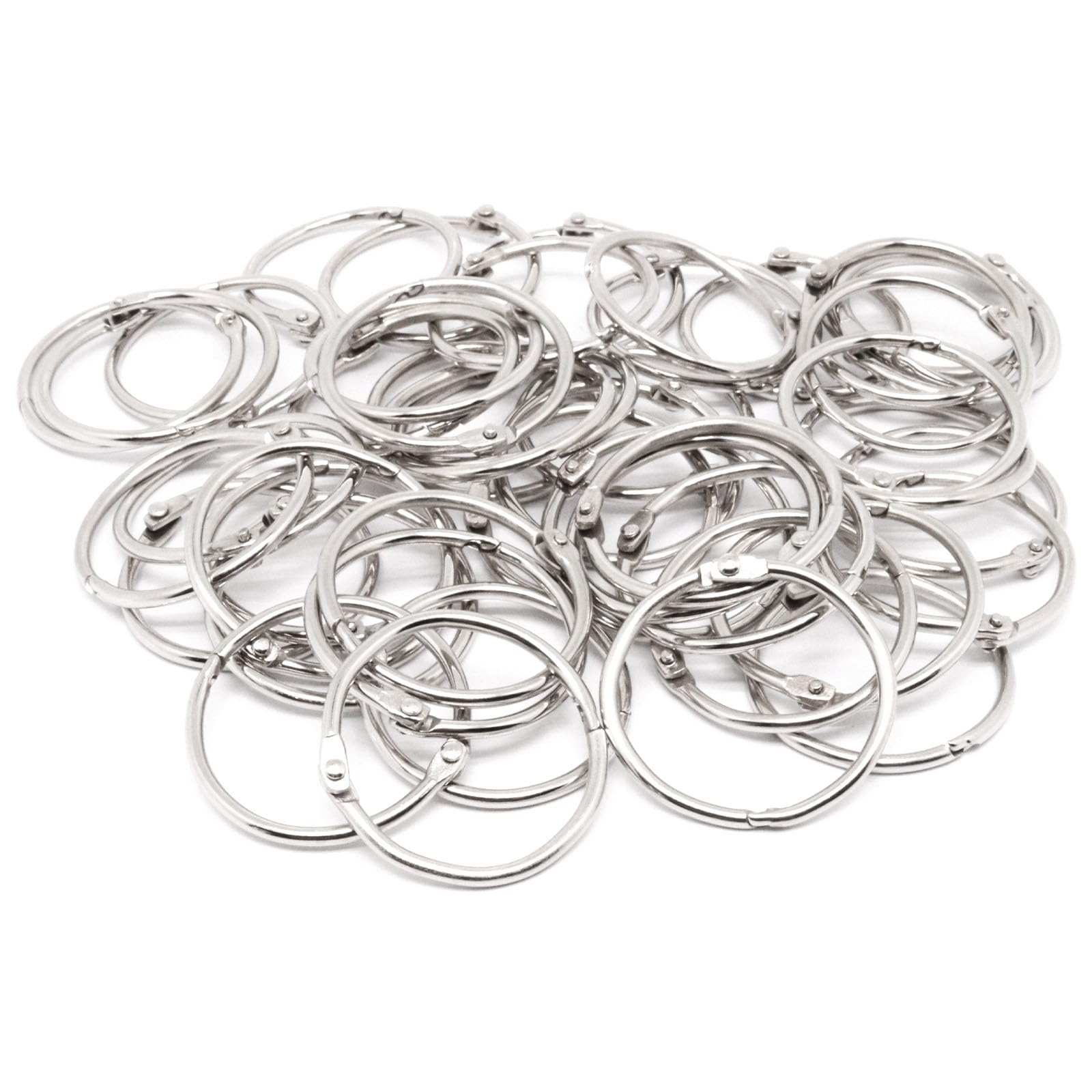 Large Binder Rings 1.5 inch, Book Rings 50pc, Flash Card Rings, Rings for Index Cards, Loose Leaf Binder Rings, Paper Rings Metal, Ring Clips, Book Binder Rings