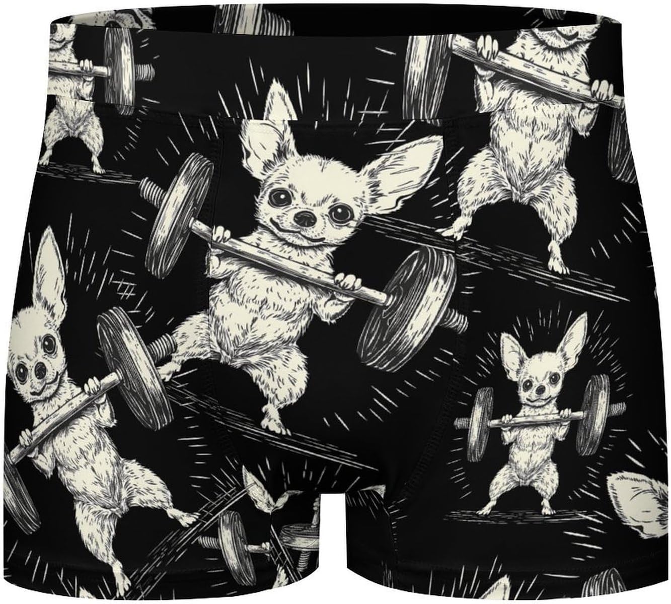 Chihuahua Dog Weightlifting Fitness Men's Underwear Boxers Briefs for Men Stretch Shorts