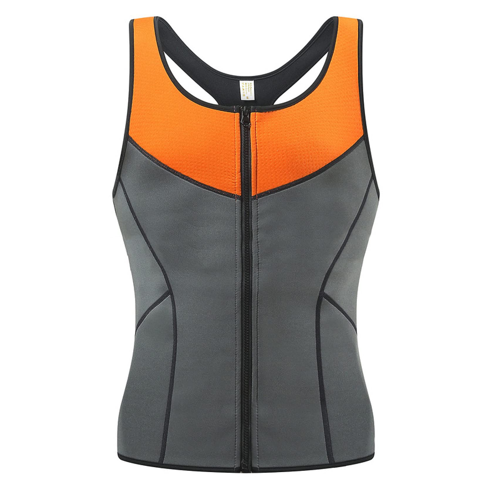 Herren-saunaanzü zum abnehmen, ärmellos, wärmeeinschluss, Kompressions-Tanktops, reißverschluss, bauchfettverbrenner, Body Shaper für das fitnessstudio