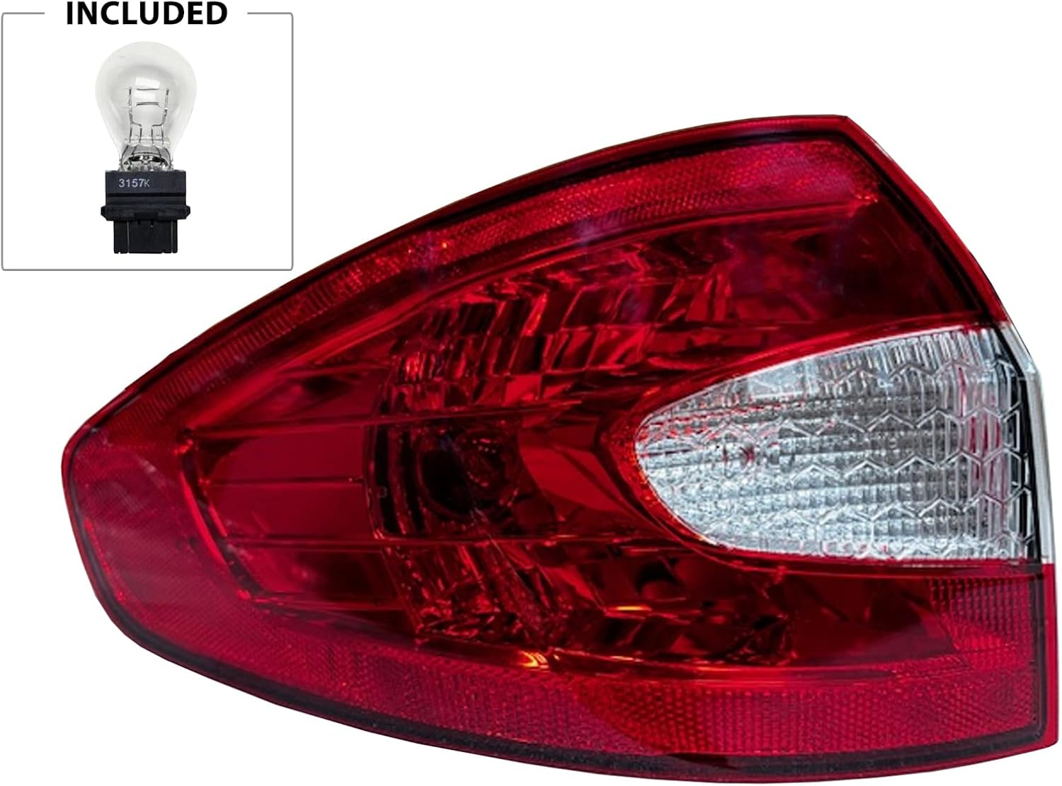 Auto Parts Avenue APA Replacement Outer Tail Light Rear Lamp for 2011 2012 2013 Fiesta Sedan with Bulb Mounts on Body Driver Left Side BE8Z13405A FO2804105
