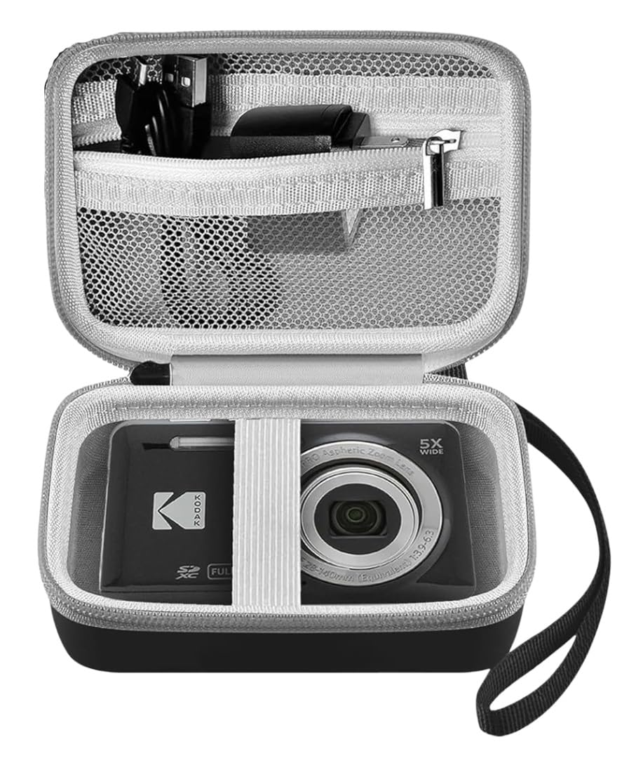 VERTUS® Camera Case for Kodak Pixpro fz45-55, Canon IXUS & PowerShot ELPH Series, Panasonic LX/FX, Nikon S Series, Sony Cyber-Shot DSC Series, W/T Series, VAHOIALD Digital Camera, Nsoela Kids (Black)