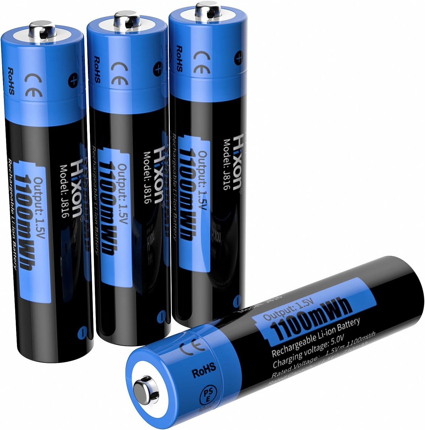 rechargeable batteries aaa,Hixon 1100mWh aaa batteries,Constant 1.5V AAA Battery Rechargeable,1500 Cycles,4Counts Triple AAA Batteries with Storage Case