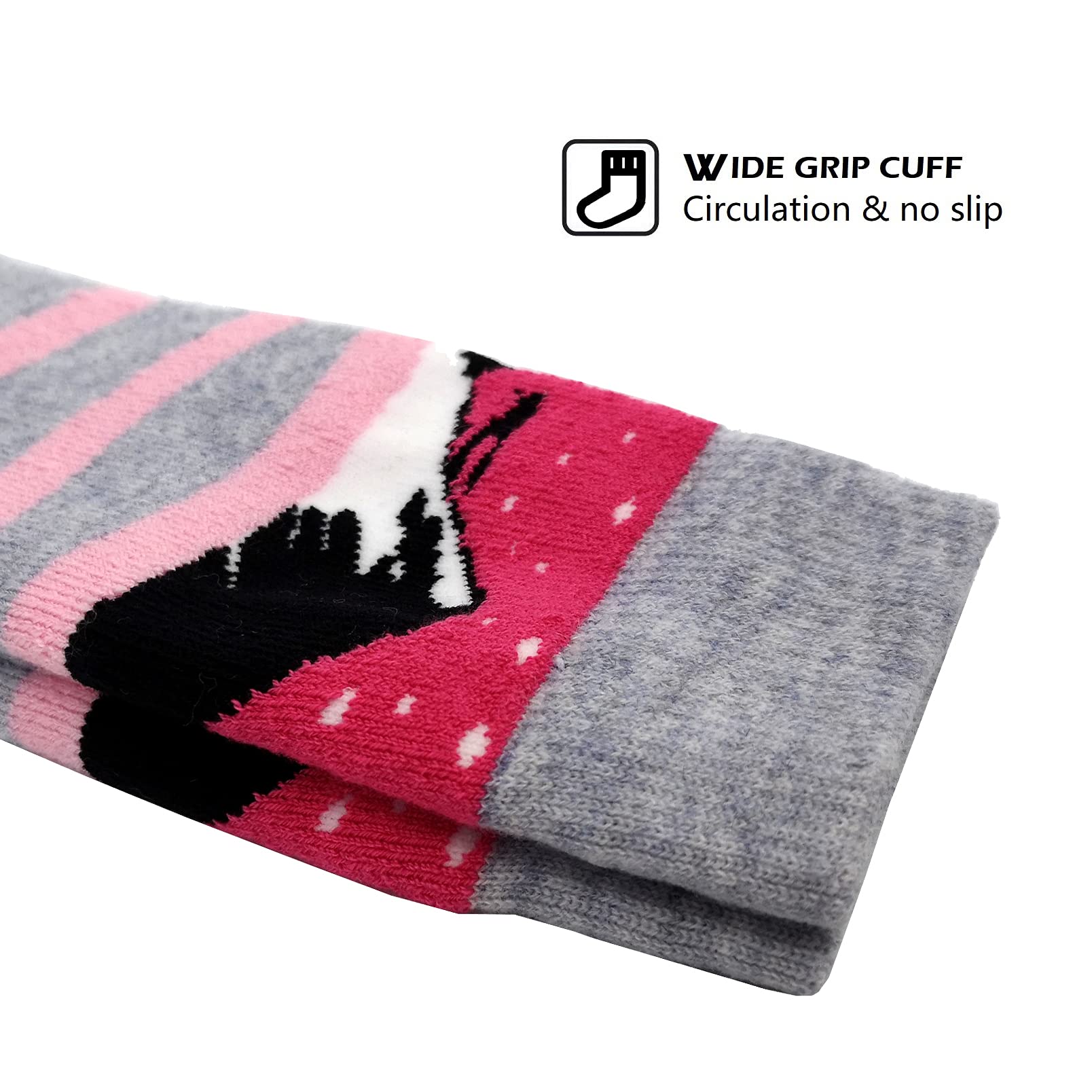 HIGHCAMP Lot de 2 paires de chaussettes de ski et de snowboard en laine mérinos pour enfant