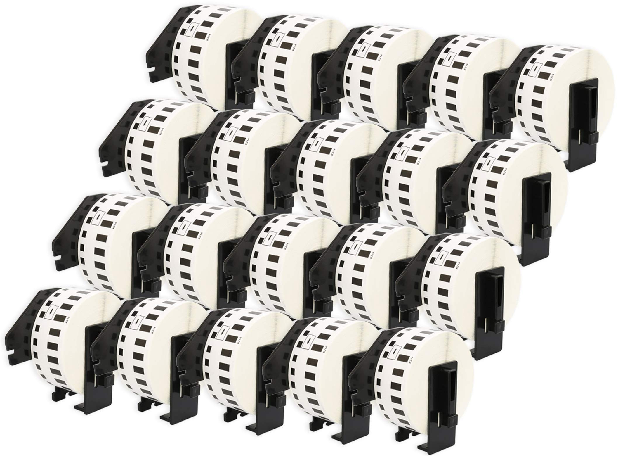 20 x DK-22214 12 mm x 30,48 m kompatybilne taśmy papierowe do P-Touch QL-1110NWB QL-1100 QL-1060N QL-1050 QL-500 QL-500BW QL-570 QL-580 QL-700 QL-71 0W QL-800 QL-810W QL-820NWB