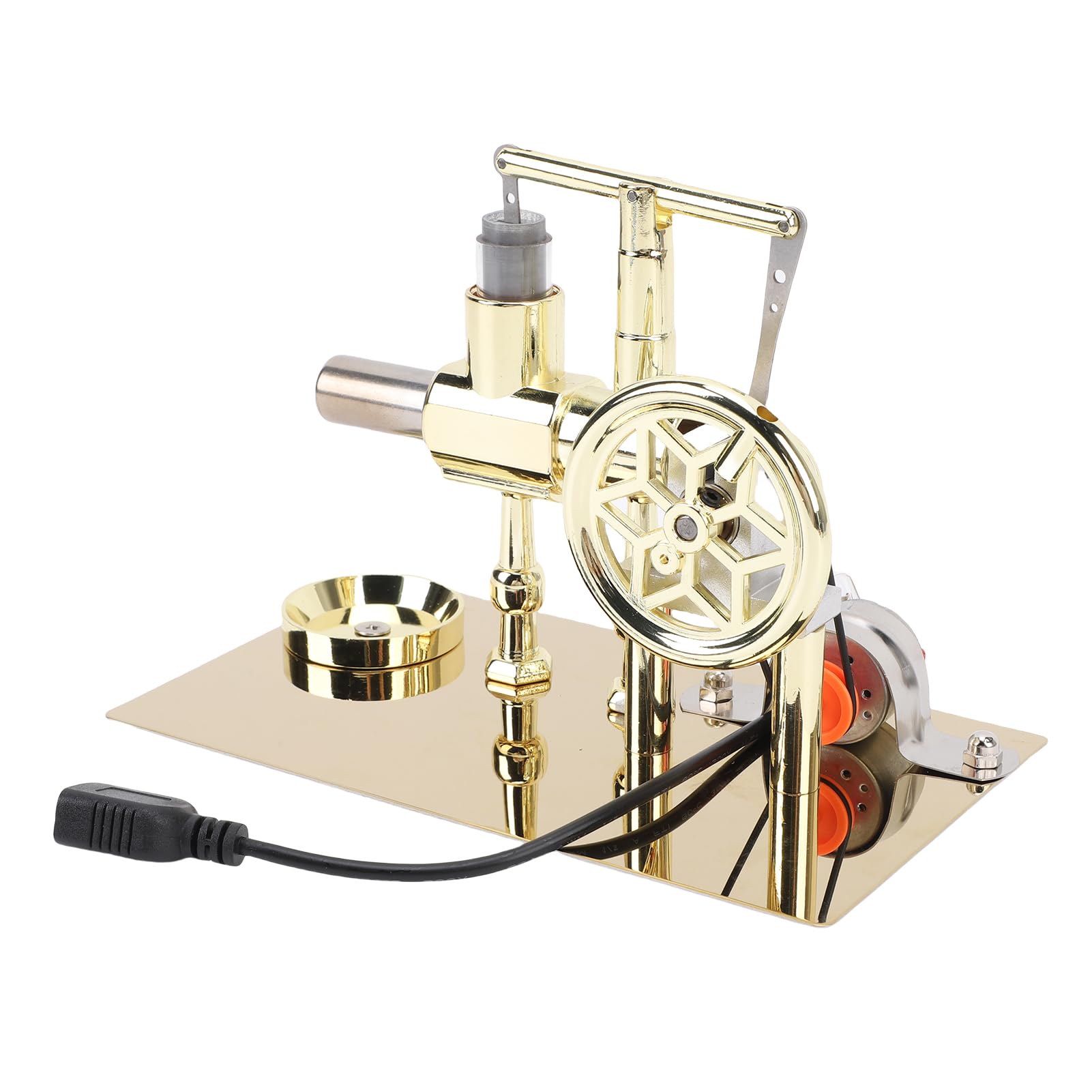 Tbest Modello di Motore Stirling con Luce LED Generatore di Calore Modello di Motore Kit Didattico per Adulti Giocattolo Educativo da Tavolo Modalità Stirling Principale del Corpo del di Materiale del