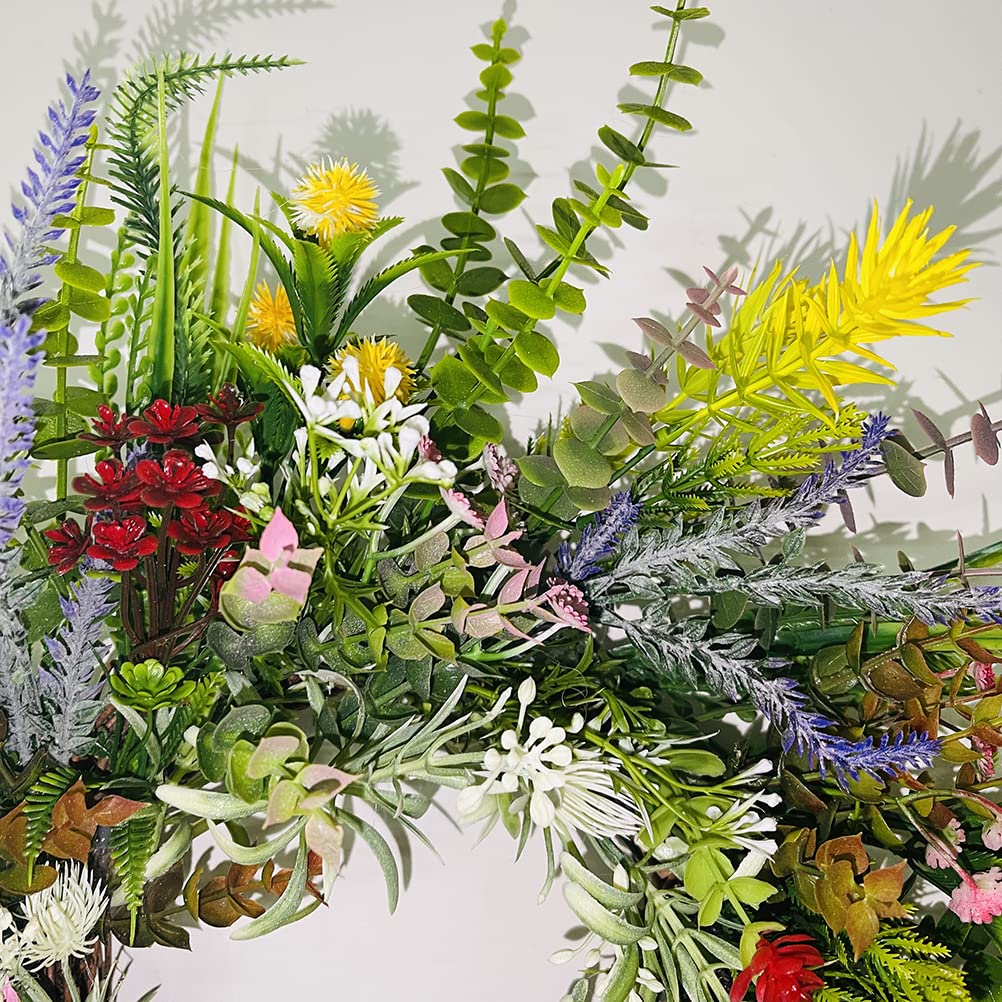 Ghirlanda di fiori artificiali, 40 cm, per porta di casa, per la porta della casa, per tutto l'anno, moderna, in eucalipto, decorazione per porta, per la casa, per feste, matrimoni