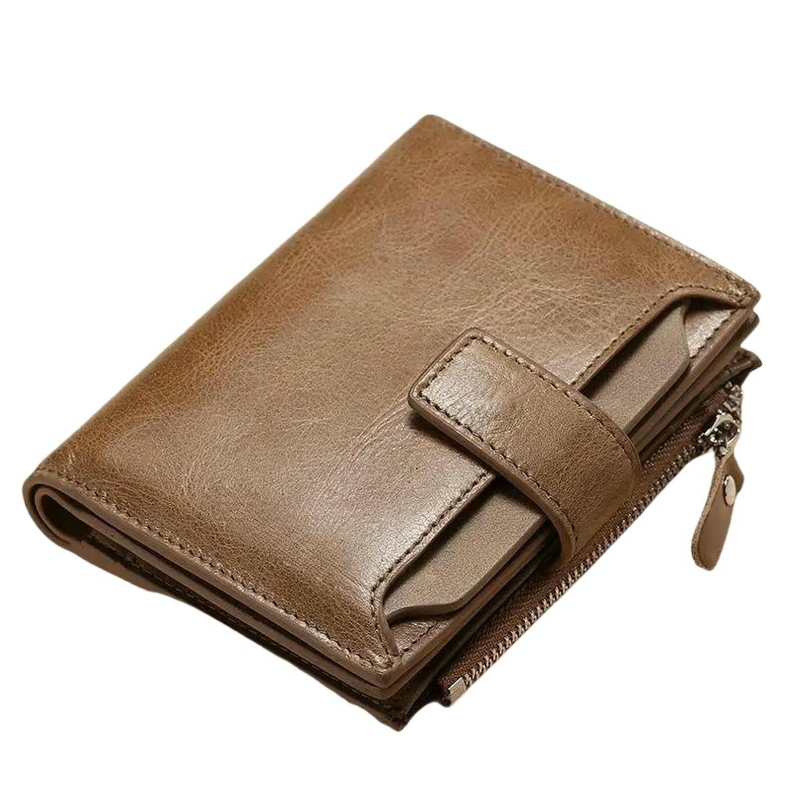 Portmonetki męskie pionowy portfel wielofunkcyjny uchwyt na karty khaki-12 5x9 5x1 5 cm