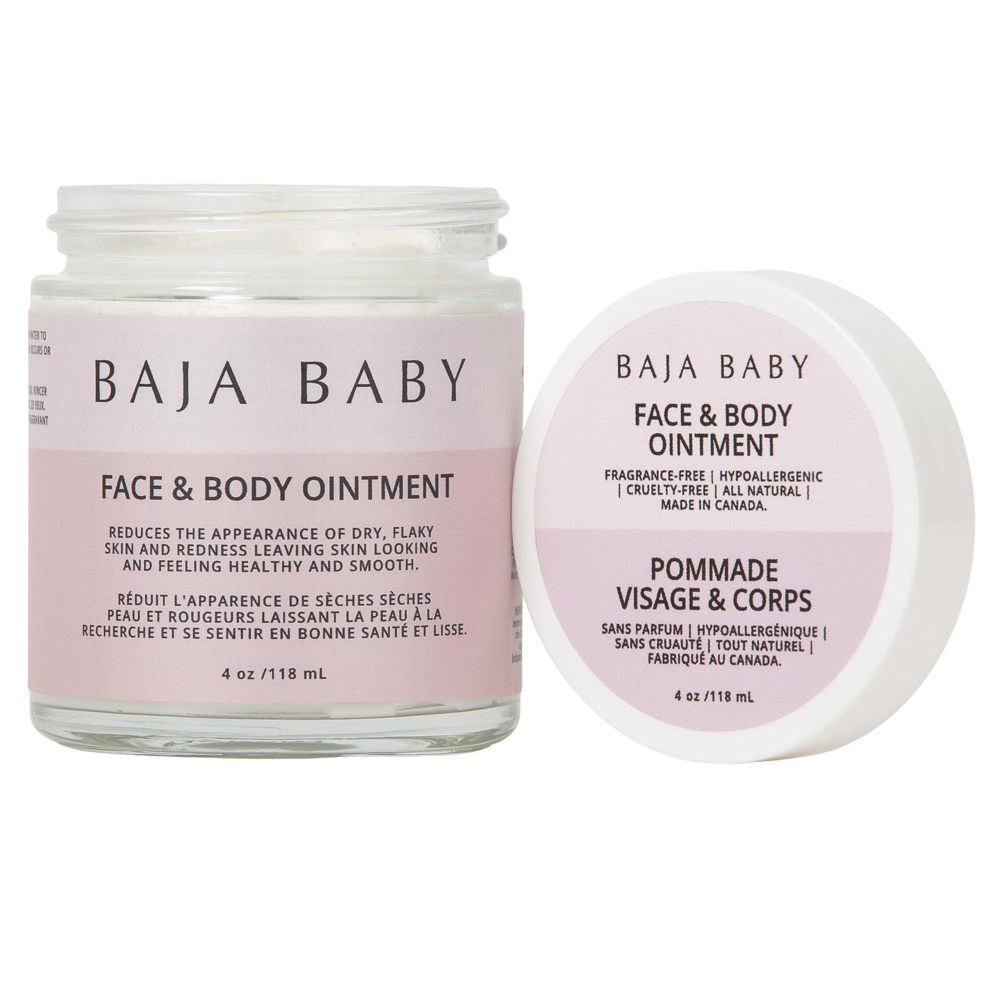 Baja BabyFace and Body Ointment - Organic, Vegan, EWG VERIFIED™ - Ideal for Sensitive Skin, Cradle Cap, Dry Skin, All Natural, Hypoallergenic | Paraben, Gluten & Fragrance-Free | 4 oz