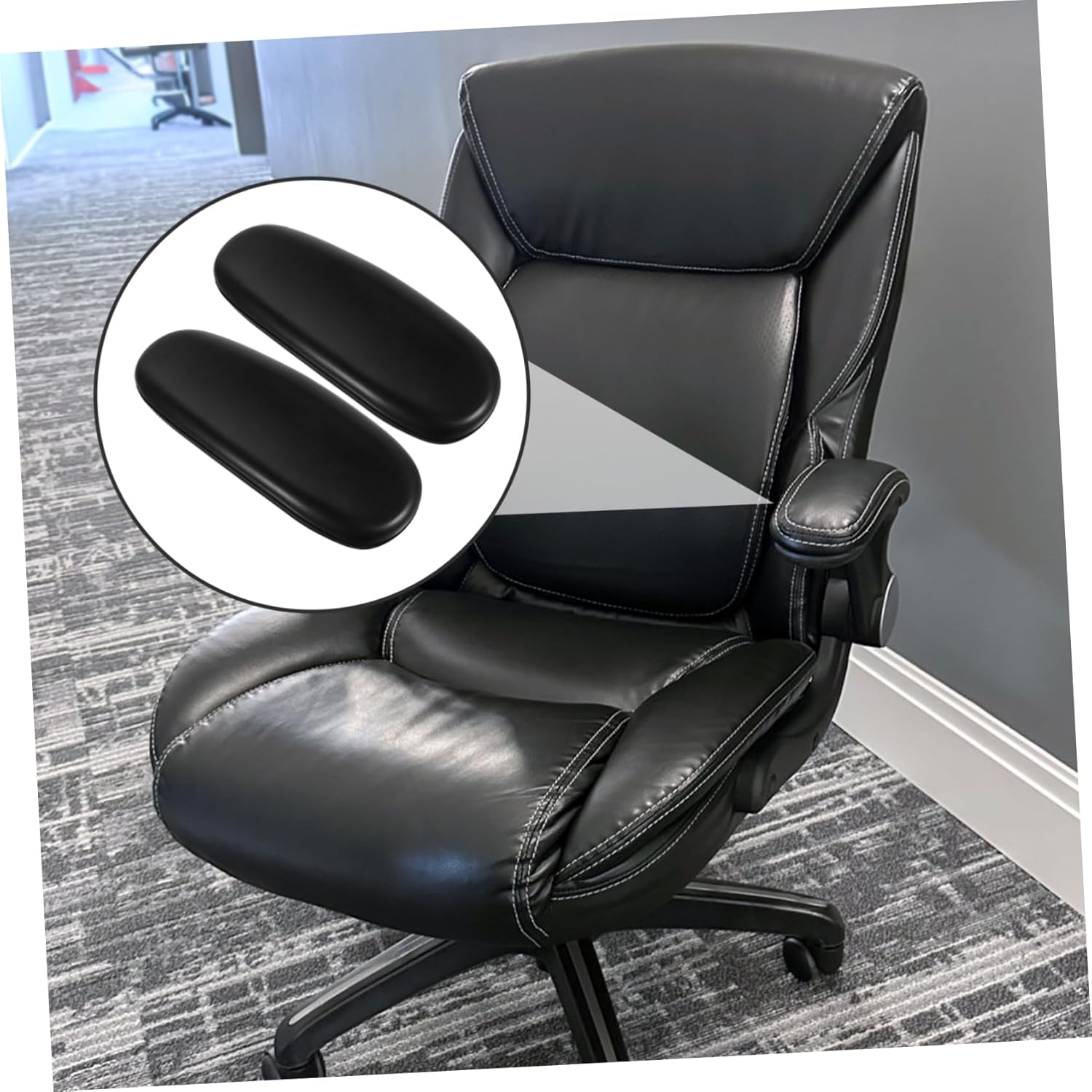 1Pair Revolving Chair Arm Pads Replacement Office Chair Armrests Easy to Install Versatile Design for Office and Home Use Comfortable Grip
