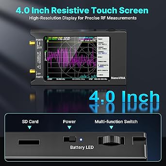 AURSINC Lastest V4.4 NanoVNA-H4 Vector Network Analyzer + Portable Tinysa Spectrum Analyzer, V0.3.1 Handheld Frequency Analyzer