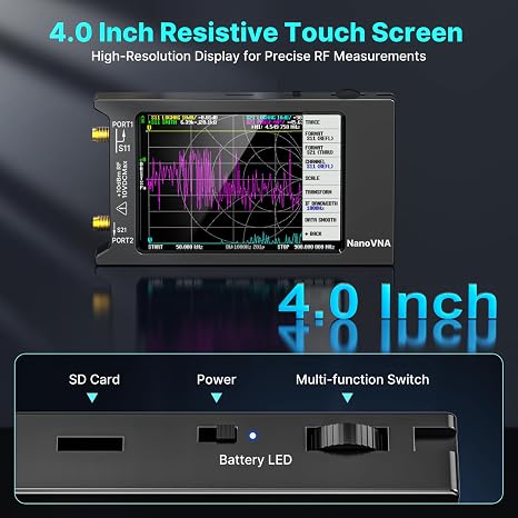 AURSINC Lastest V4.4 NanoVNA-H4 Vector Network Analyzer + Portable Tinysa Spectrum Analyzer, V0.3.1 Handheld Frequency Analyzer