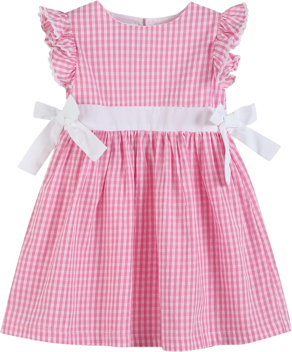 Lil cactus Baby Girls Ruffle Dress with Bows