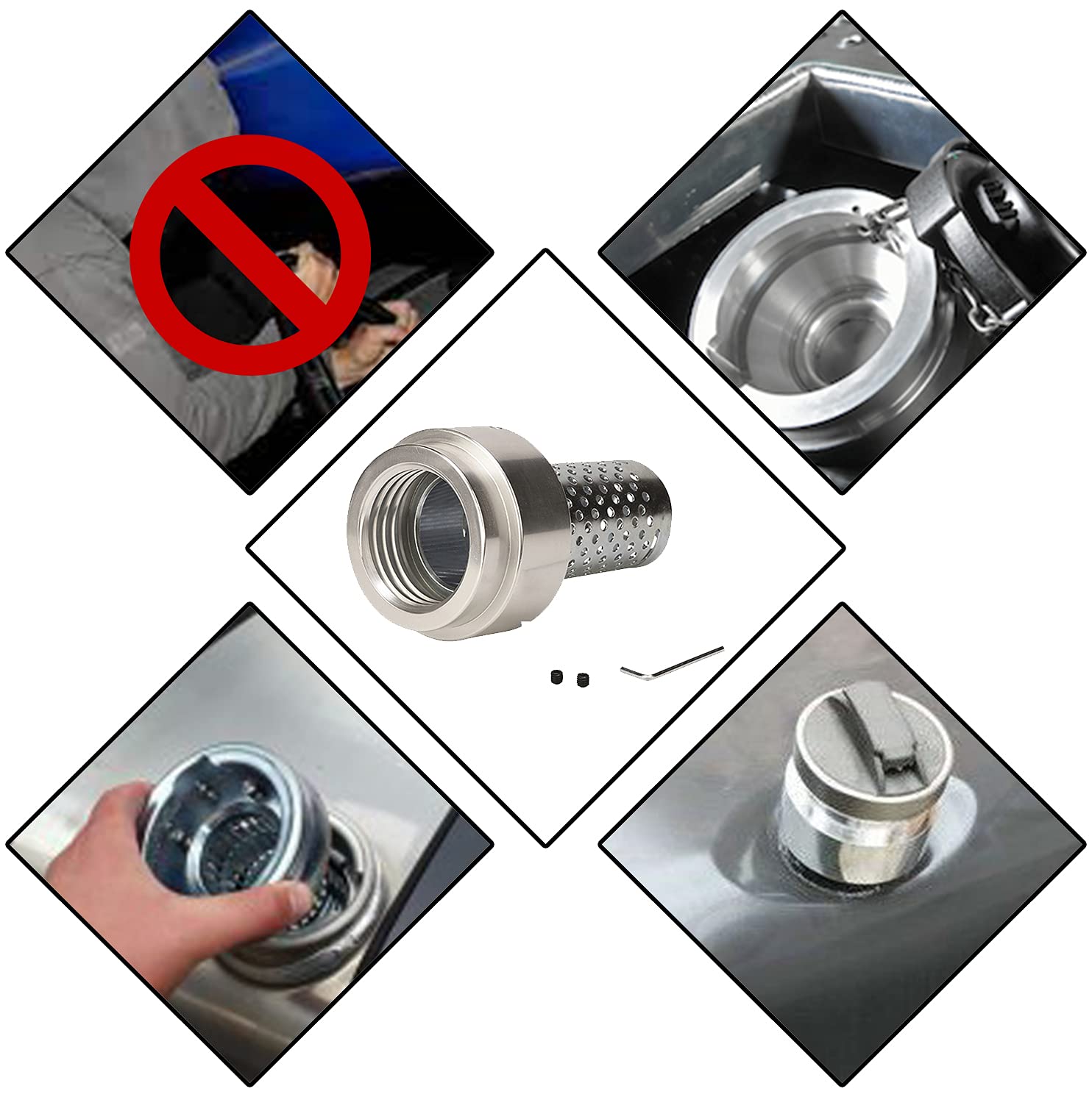 Antirrobo Gasoil deposito combustible Camión - Rosca interior Ø 60 mm - Fabricado en aluminio Ø 60 mm.